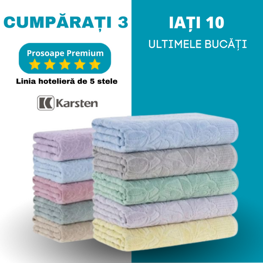 MEGA KIT cu 10 Prosoape de Baie Super - Cumpără 3 și primești 10 (Vânzare de Lichidare - Ultima zi)